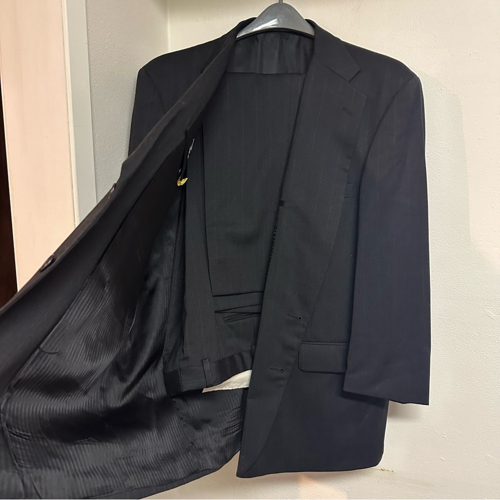 Stafford  Suit Mens Dark Gray 99% Wool 2 Piece Jacket , Pants